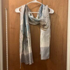 🐻Light Blue Toned Silk Accent Scarf